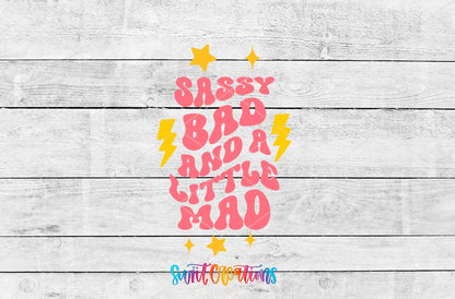 Sassy Bad and a Little Mad Motel Keychain UV DTF Transfer | Funny Retro Saying Decal | MK2190 - Swiit Creations