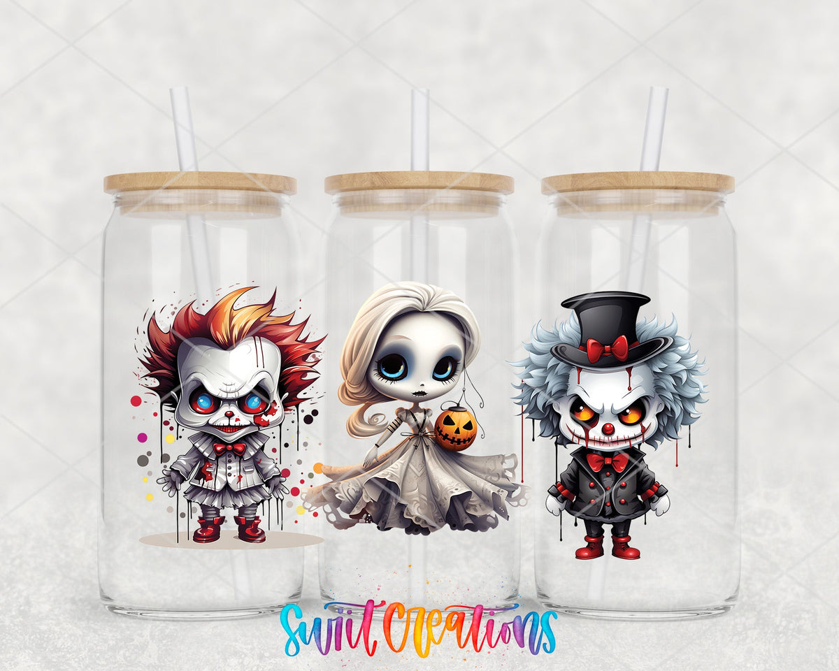 Scary Creature Doll Halloween UV DTF Transfer Tumbler Wrap | DTF144 - Swiit Creations