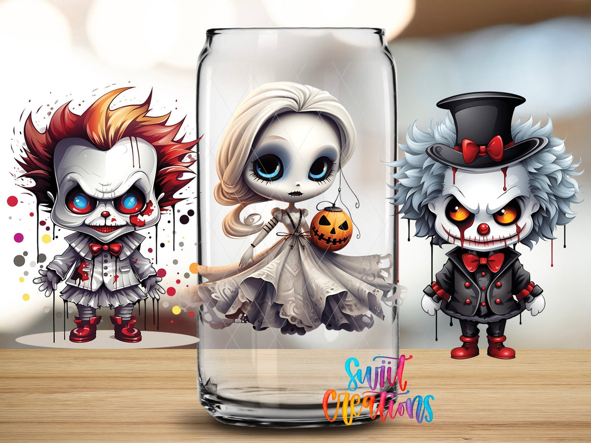 Scary Creature Doll Halloween UV DTF Transfer Tumbler Wrap | DTF144 - Swiit Creations