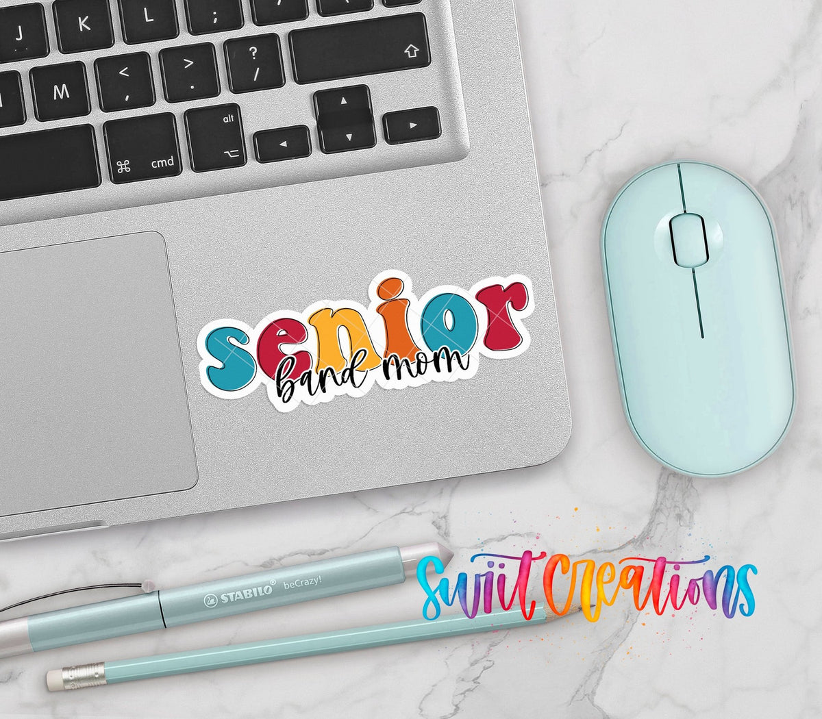 Senior Band Mom Waterproof Vinyl Sticker | SS324 - Swiit Creations