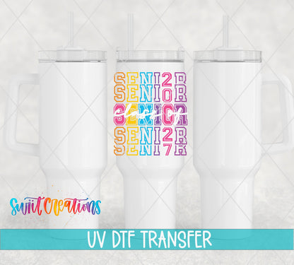 Senior Class of 2027 UV DTF Transfer | Colorful Graduation Drinkware Design | UV2137 - Swiit Creations