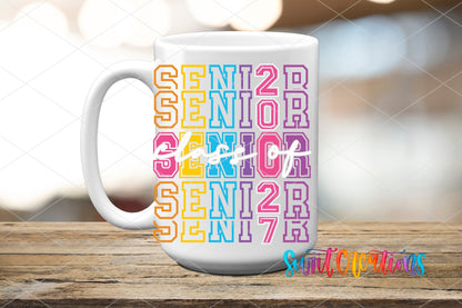 Senior Class of 2027 UV DTF Transfer | Colorful Graduation Drinkware Design | UV2137 - Swiit Creations