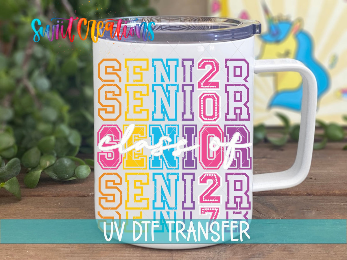 Senior Class of 2027 UV DTF Transfer | Colorful Graduation Drinkware Design | UV2137 - Swiit Creations
