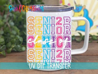 Senior Class of 2027 UV DTF Transfer | Colorful Graduation Drinkware Design | UV2137 - Swiit Creations