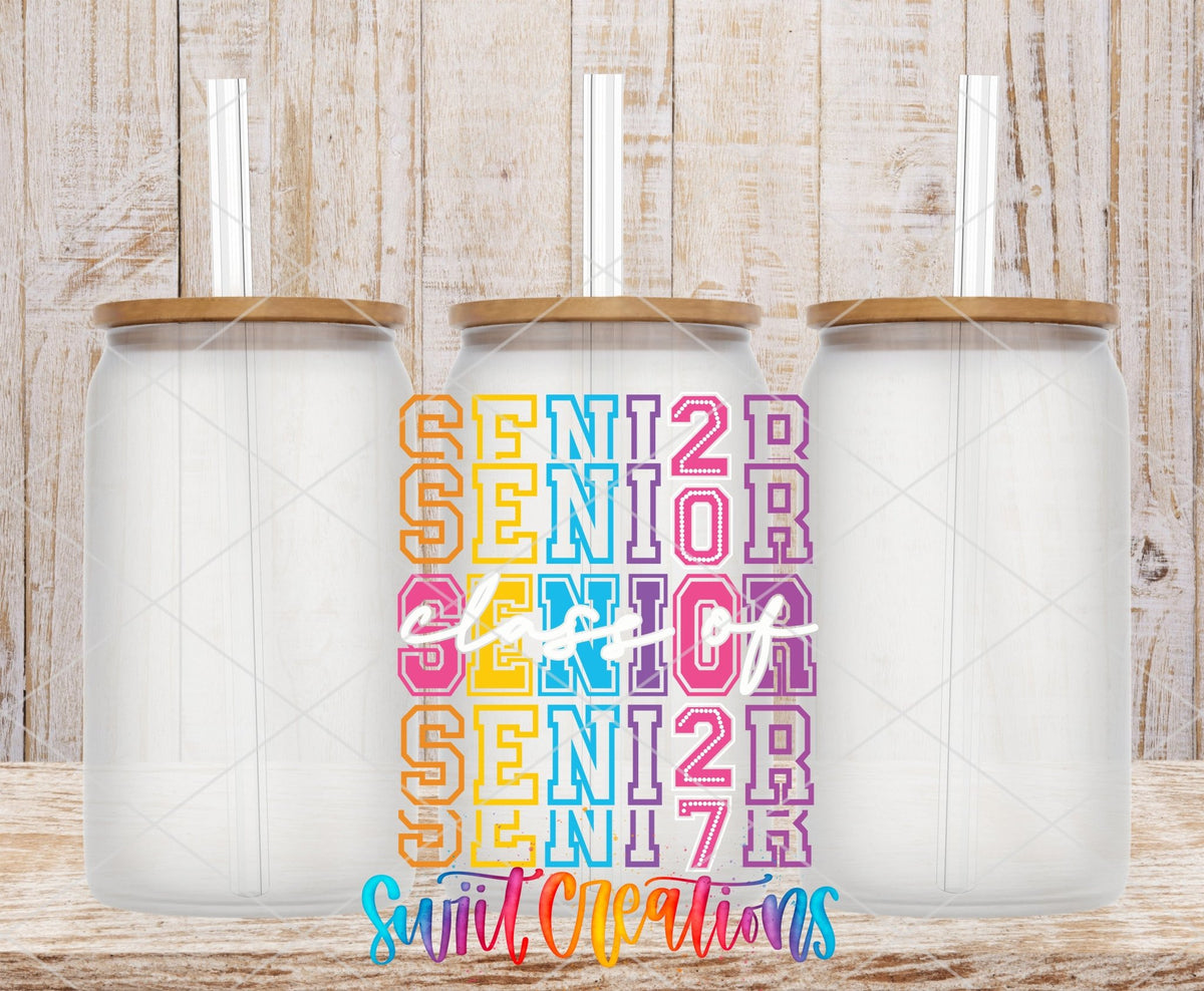 Senior Class of 2027 UV DTF Transfer | Colorful Graduation Drinkware Design | UV2137 - Swiit Creations