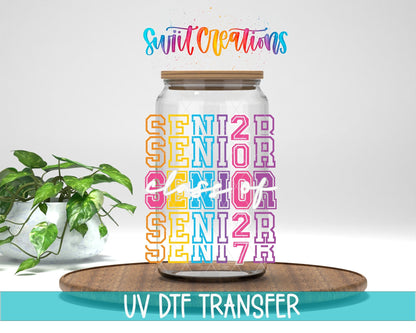 Senior Class of 2027 UV DTF Transfer | Colorful Graduation Drinkware Design | UV2137 - Swiit Creations