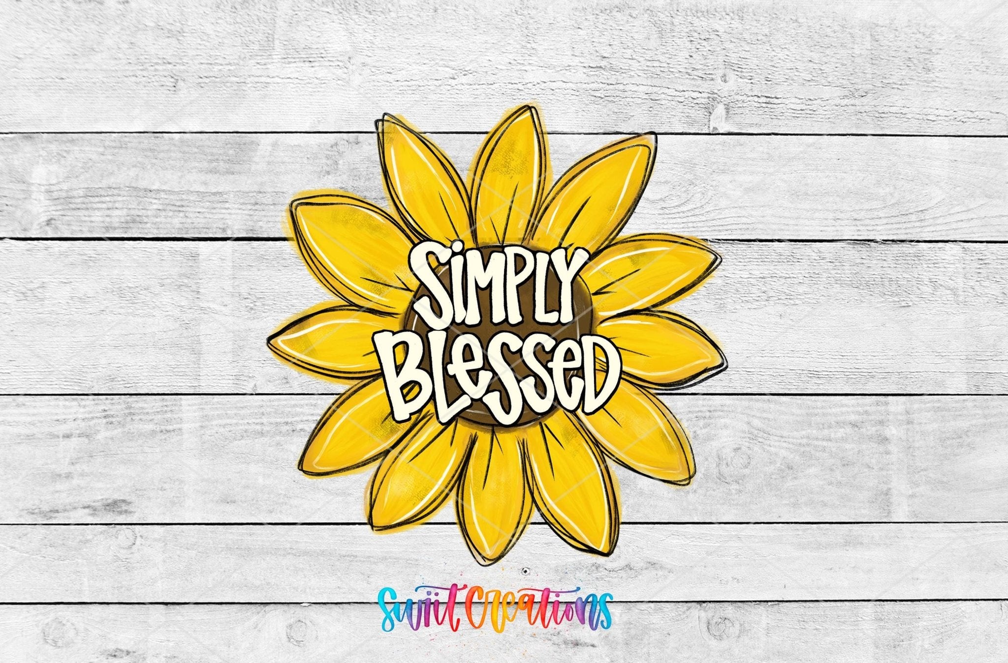 Simply Blessed Motel Keychain UV DTF Transfer | Sunflower Faith Design | MK831 - Swiit Creations