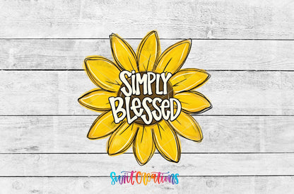 Simply Blessed Motel Keychain UV DTF Transfer | Sunflower Faith Design | MK831 - Swiit Creations