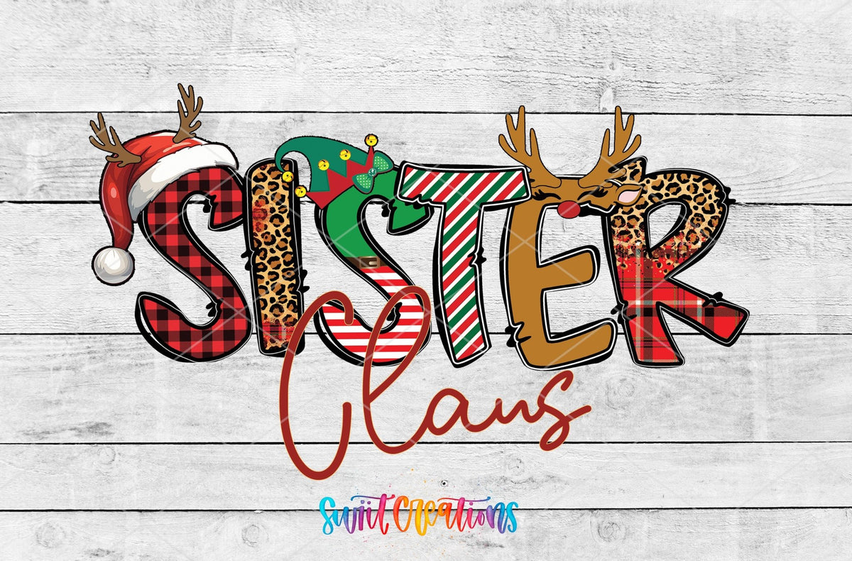 Sister Claus Christmas UV DTF Cup Decal | UV1235 - Swiit Creations