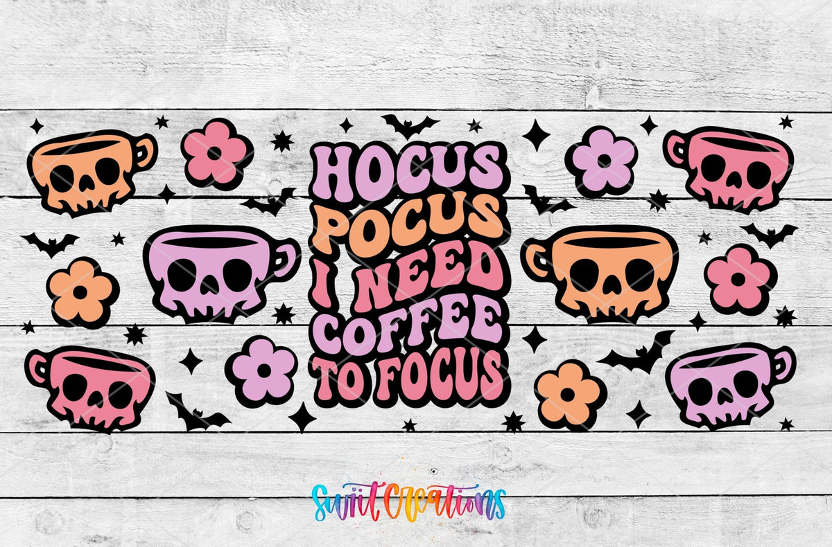 Skull I Need Coffee UV DTF Transfer Tumbler Wrap | DTF034 - Swiit Creations