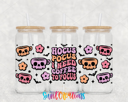 Skull I Need Coffee UV DTF Transfer Tumbler Wrap | DTF034 - Swiit Creations