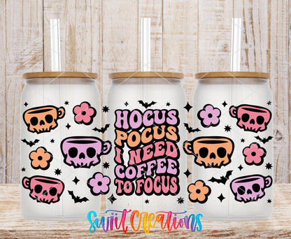 Skull I Need Coffee UV DTF Transfer Tumbler Wrap | DTF034 - Swiit Creations