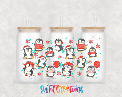Snowflakes and Penguin Christmas UV DTF Transfer Tumbler Wrap | DTF097 - Swiit Creations