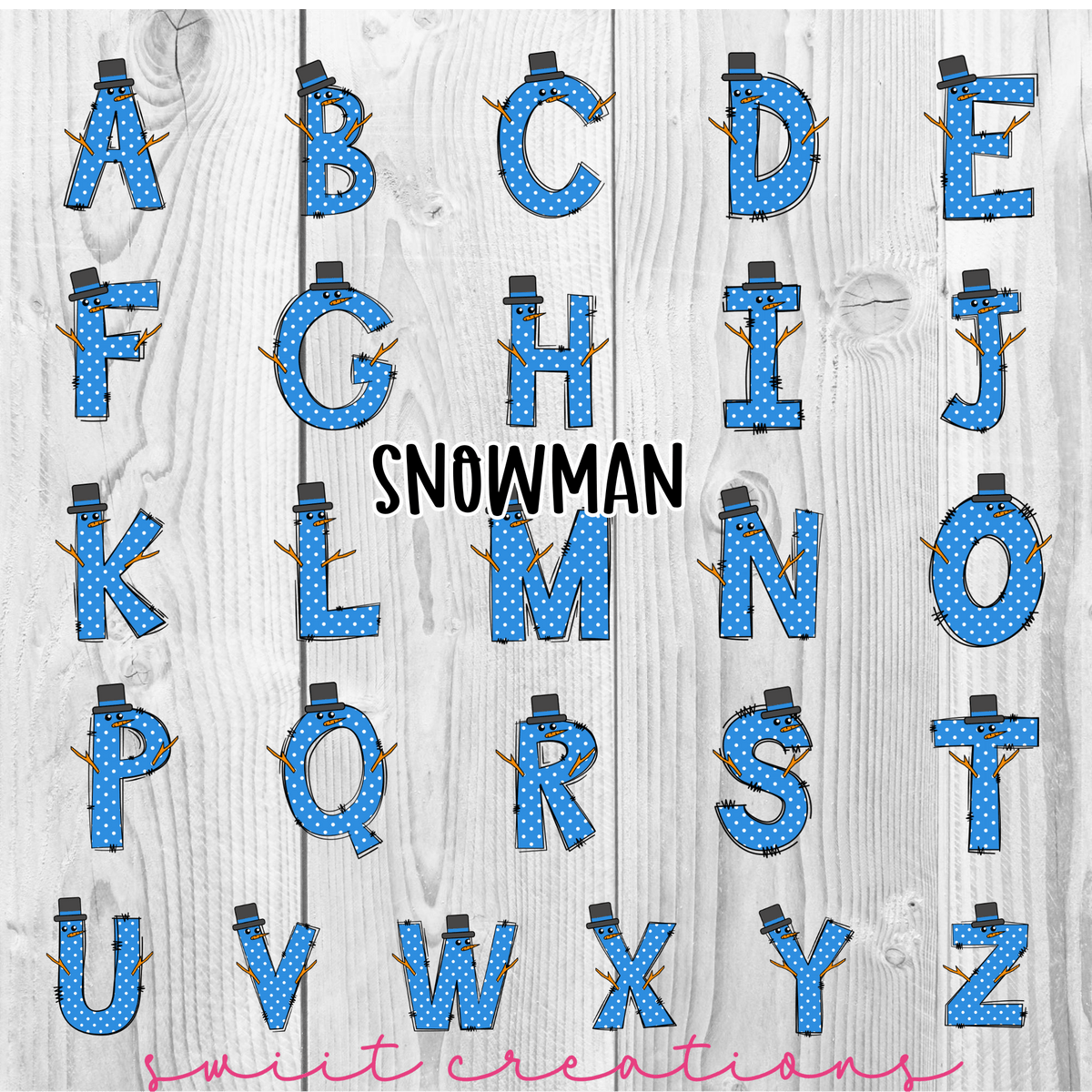 Snowman and Reindeer Personalized Christmas Ornament O022 - Swiit Creations