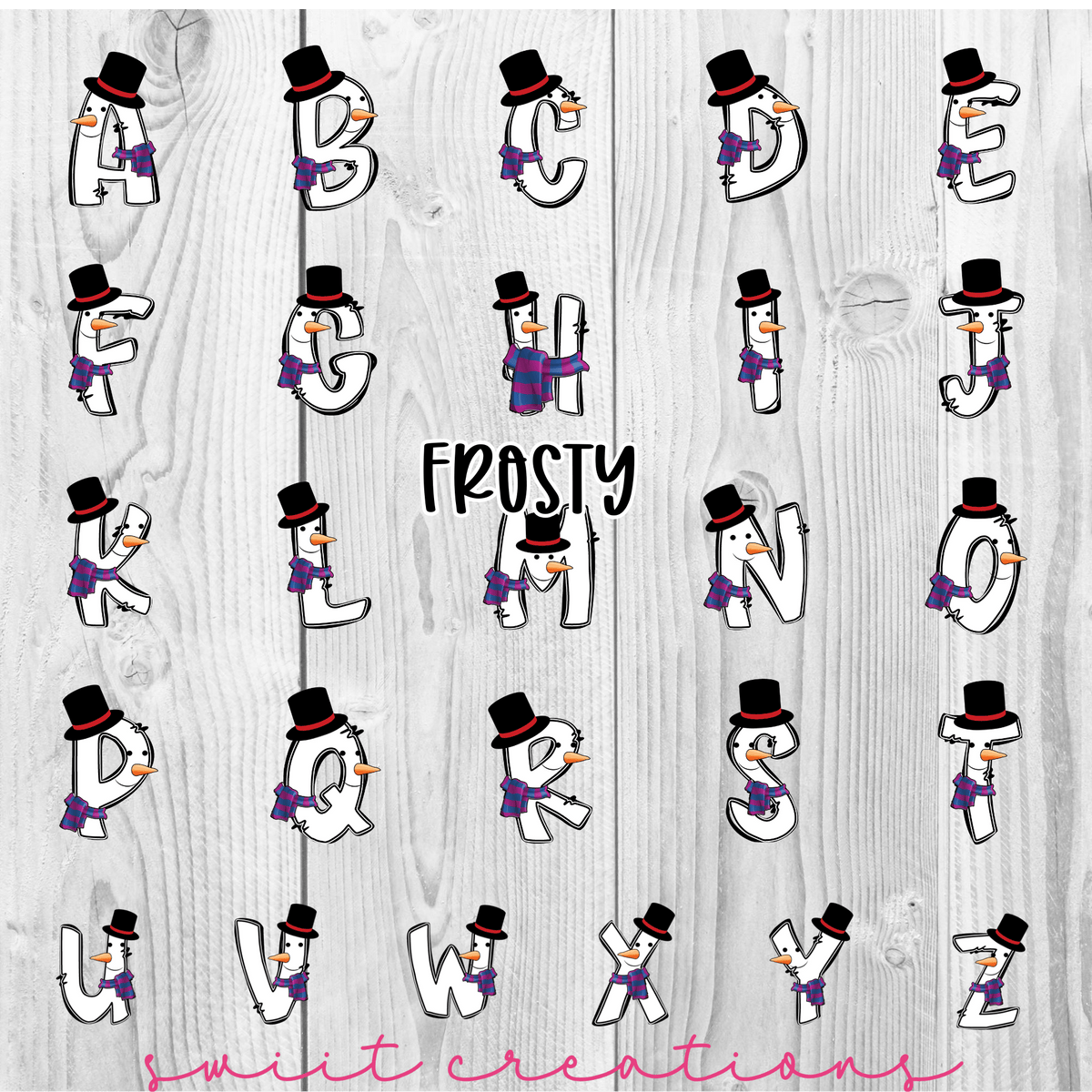 Snowman and Reindeer Personalized Christmas Ornament O022 - Swiit Creations