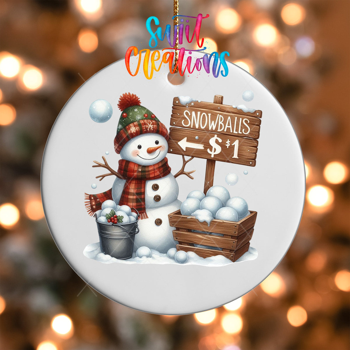Snowman Christmas UV DTF Ornament Transfer | O-1194 - Swiit Creations