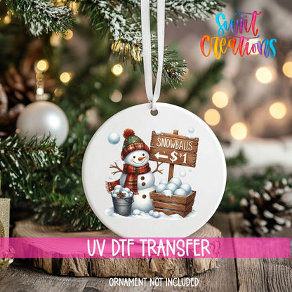 Snowman Christmas UV DTF Ornament Transfer | O-1194 - Swiit Creations