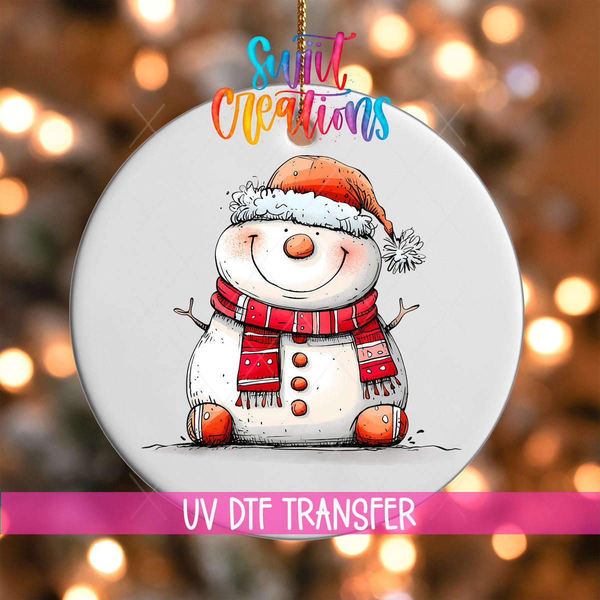 Snowman Christmas UV DTF Ornament Transfer | O-1274 - Swiit Creations