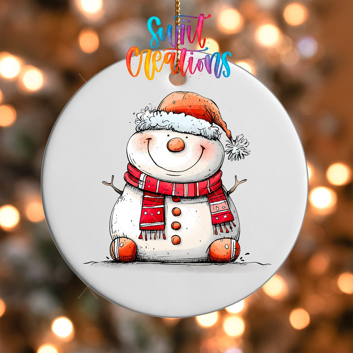 Snowman Christmas UV DTF Ornament Transfer | O-1274 - Swiit Creations