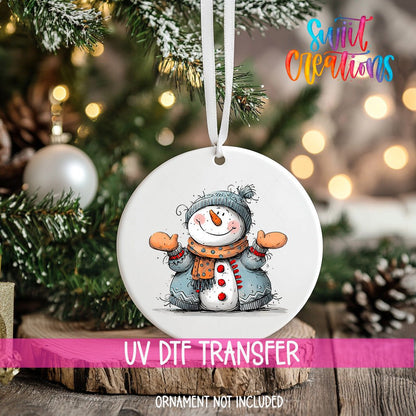 Snowman Christmas UV DTF Ornament Transfer | O-1282 - Swiit Creations
