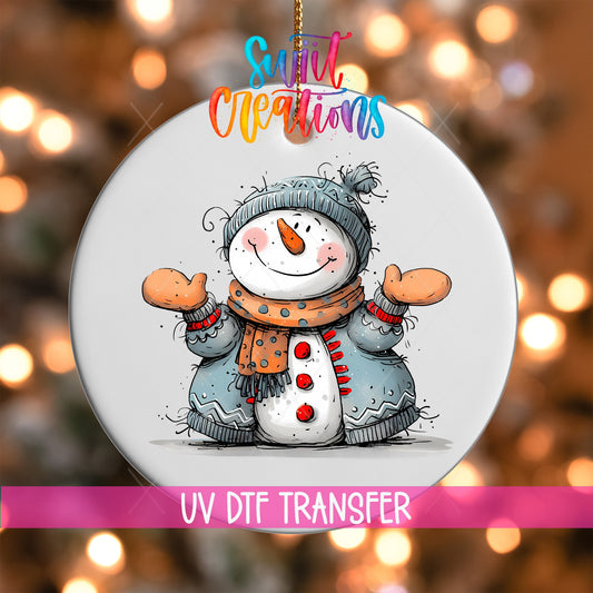 Snowman Christmas UV DTF Ornament Transfer | O-1282 - Swiit Creations