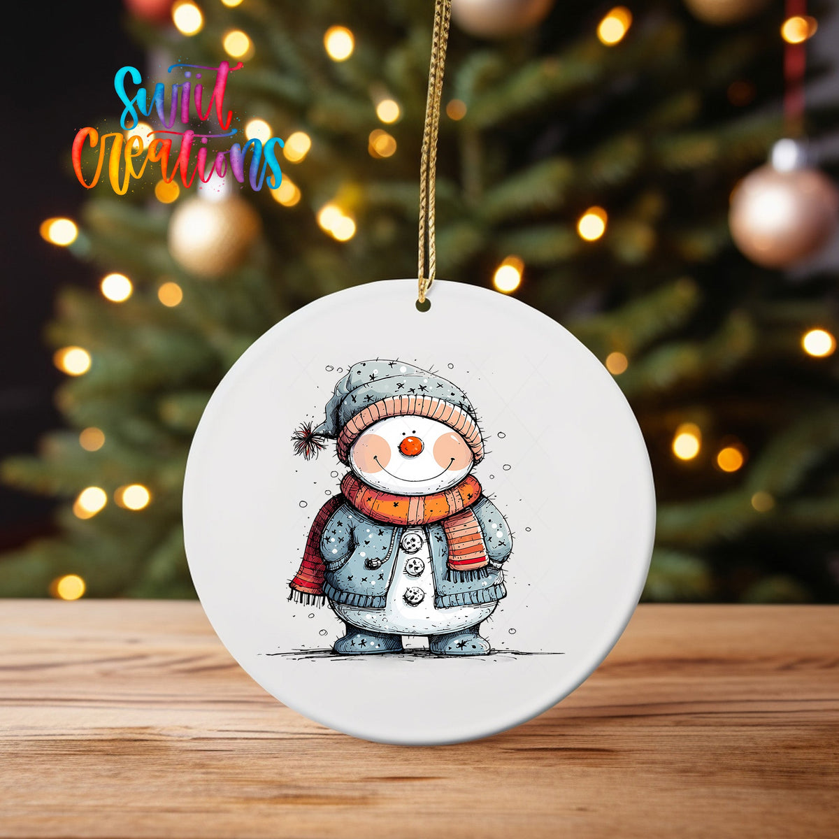 Snowman Christmas UV DTF Ornament Transfer | O-1284 - Swiit Creations