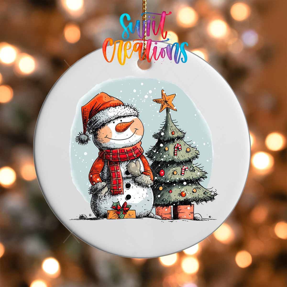 Snowman Christmas UV DTF Ornament Transfer | O-1287 - Swiit Creations