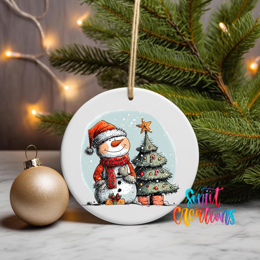 Snowman Christmas UV DTF Ornament Transfer | O-1287 - Swiit Creations