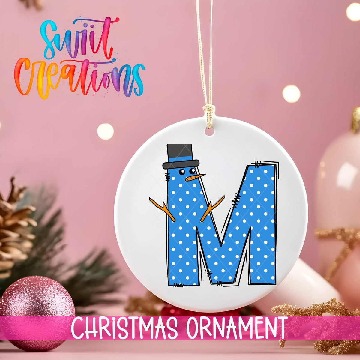 Snowman Personalized Christmas Ornament CFO08 - Swiit Creations