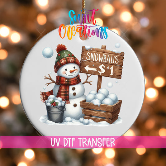 Snowman UV DTF Ornament Transfer | O-1194 - Swiit Creations