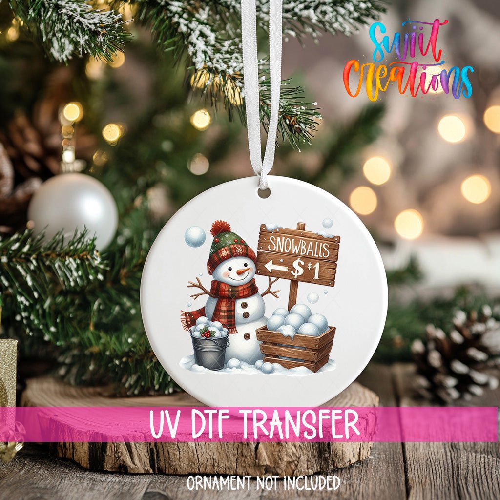 Snowman UV DTF Ornament Transfer | O-1194 - Swiit Creations