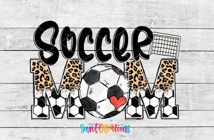 Soccer Mom UV DTF Transfer Tumbler Wrap | Leopard Print Sports | DTF220 - Swiit Creations