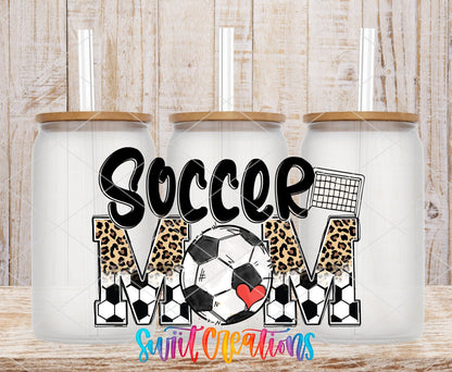 Soccer Mom UV DTF Transfer Tumbler Wrap | Leopard Print Sports | DTF220 - Swiit Creations