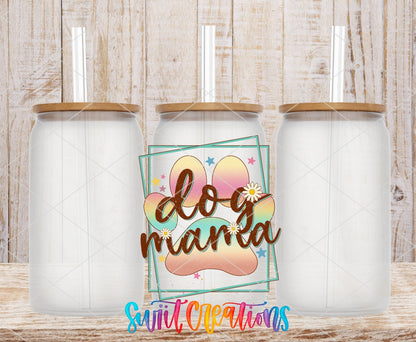 Soft Pastel Paw Print Dog Mama UV DTF Cup Decal | UV332 - Swiit Creations