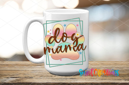 Soft Pastel Paw Print Dog Mama UV DTF Cup Decal | UV332 - Swiit Creations