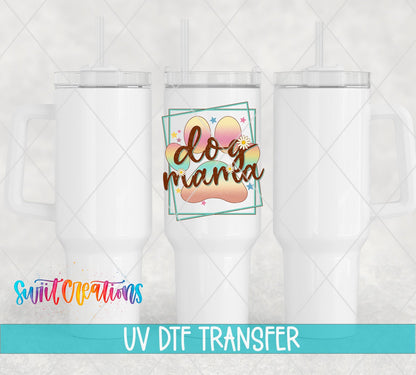 Soft Pastel Paw Print Dog Mama UV DTF Cup Decal | UV332 - Swiit Creations