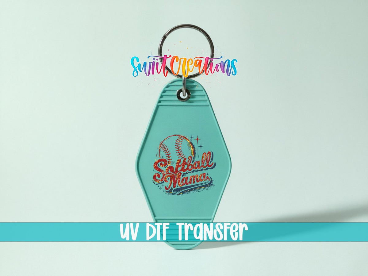 Softball Mama Retro Distress Motel Keychain UV DTF Transfer | Sports Decal | MK1989 - Swiit Creations