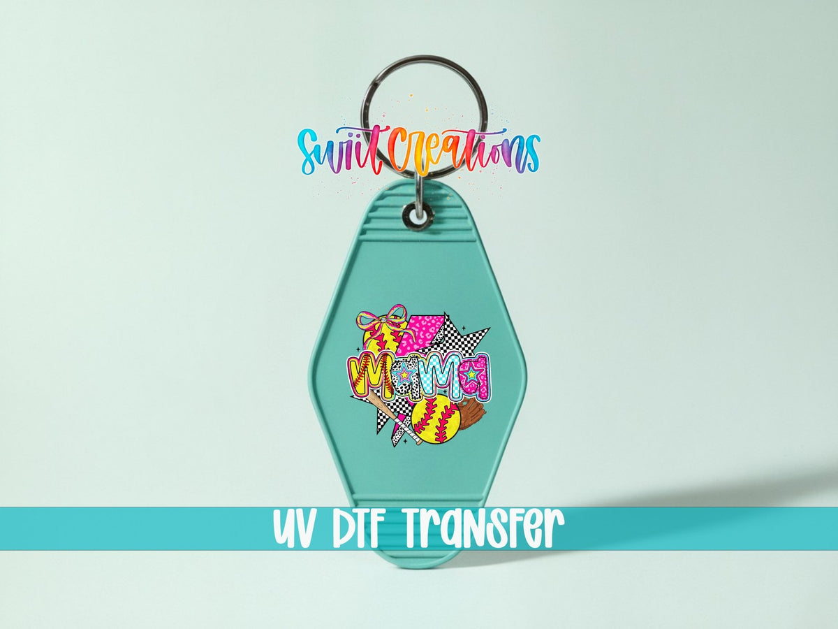 Softball Mama Sports Game Day Motel Keychain UV DTF Transfer | MK1452 - Swiit Creations
