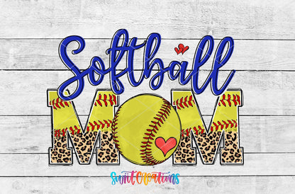 Softball Mom UV DTF Transfer Tumbler Wrap | Leopard Print Sports | DTF221 - Swiit Creations