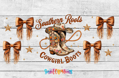Southern Roots Cowgirl Boots UV DTF Transfer Tumbler Wrap | Western Bow Rodeo | DTF286 - Swiit Creations