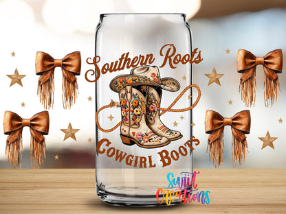 Southern Roots Cowgirl Boots UV DTF Transfer Tumbler Wrap | Western Bow Rodeo | DTF286 - Swiit Creations