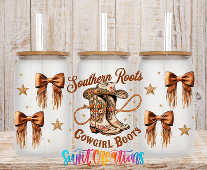 Southern Roots Cowgirl Boots UV DTF Transfer Tumbler Wrap | Western Bow Rodeo | DTF286 - Swiit Creations