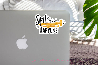 Spit Happens with Trumpet Sticker SS756 - Swiit Creations