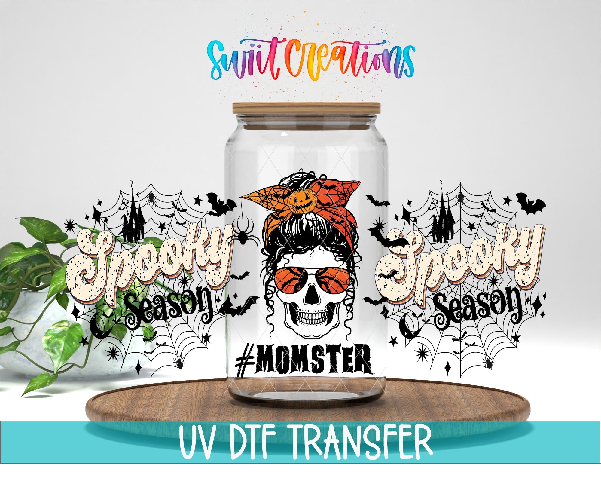Spooky Season Momster Skeleton UV DTF Transfer Tumbler Wrap | DTF119 - Swiit Creations