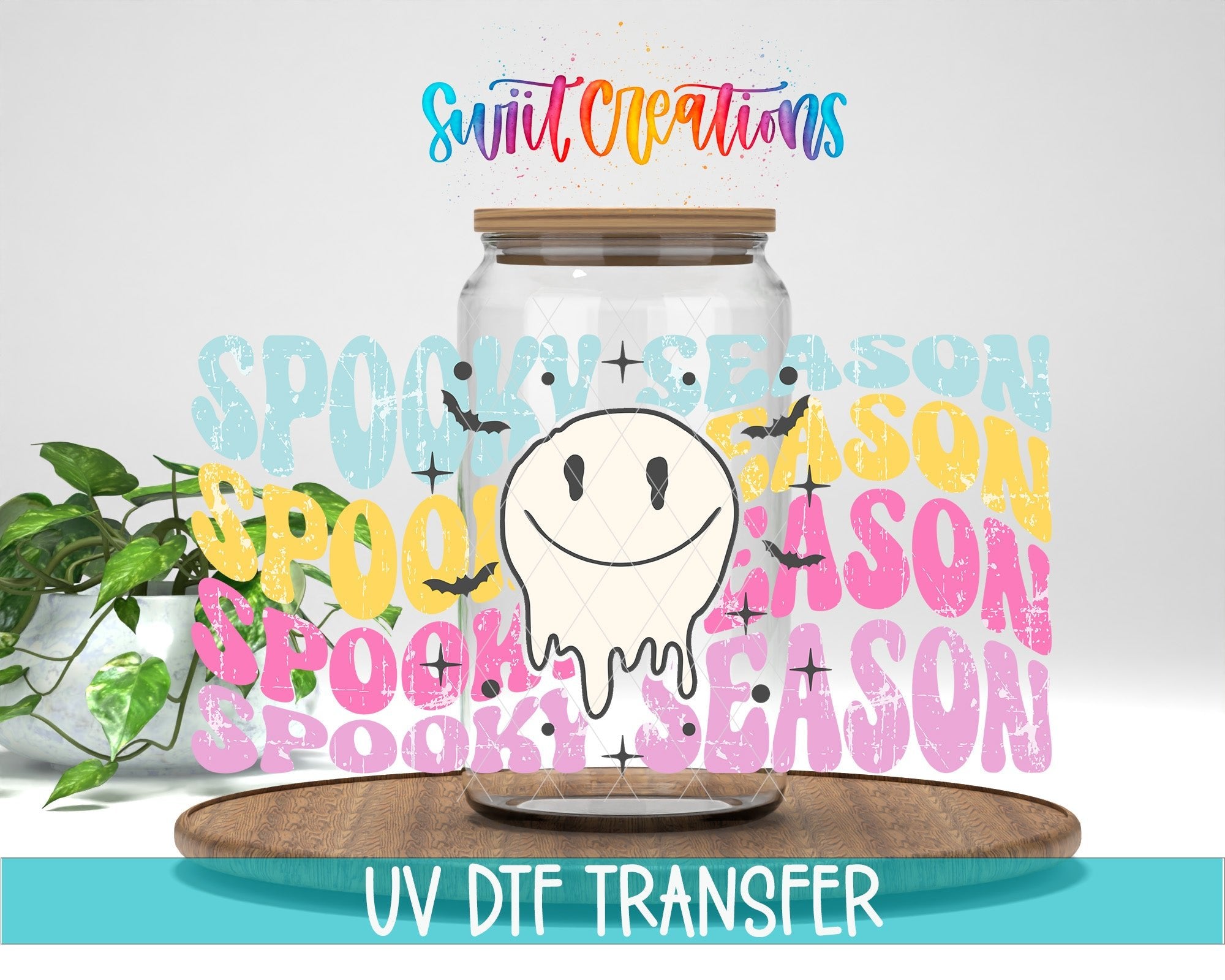 Spooky Season Pastel Ghost UV DTF Transfer Tumbler Wrap | DTF131 - Swiit Creations