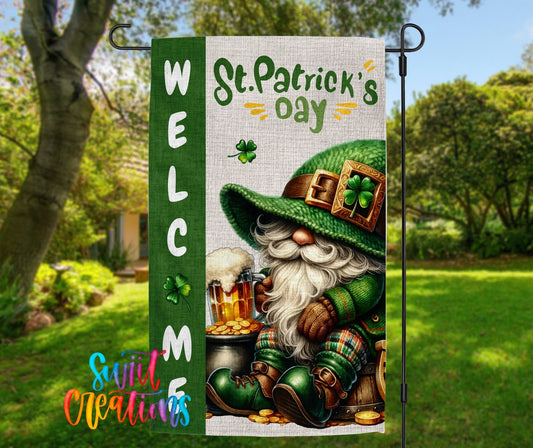 St. Patrick’s Day Yard Flag | Leprechaun Garden Flag | Shamrock Outdoor Decor | YF77 - Swiit Creations