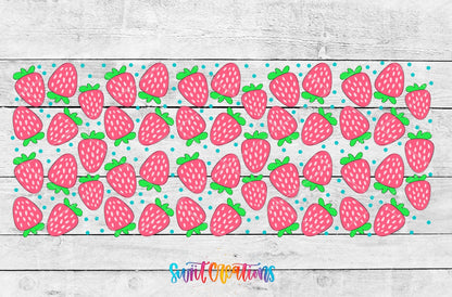 Strawberry UV DTF Transfer Tumbler Wrap | Pink Fruit Summer | DTF021 - Swiit Creations