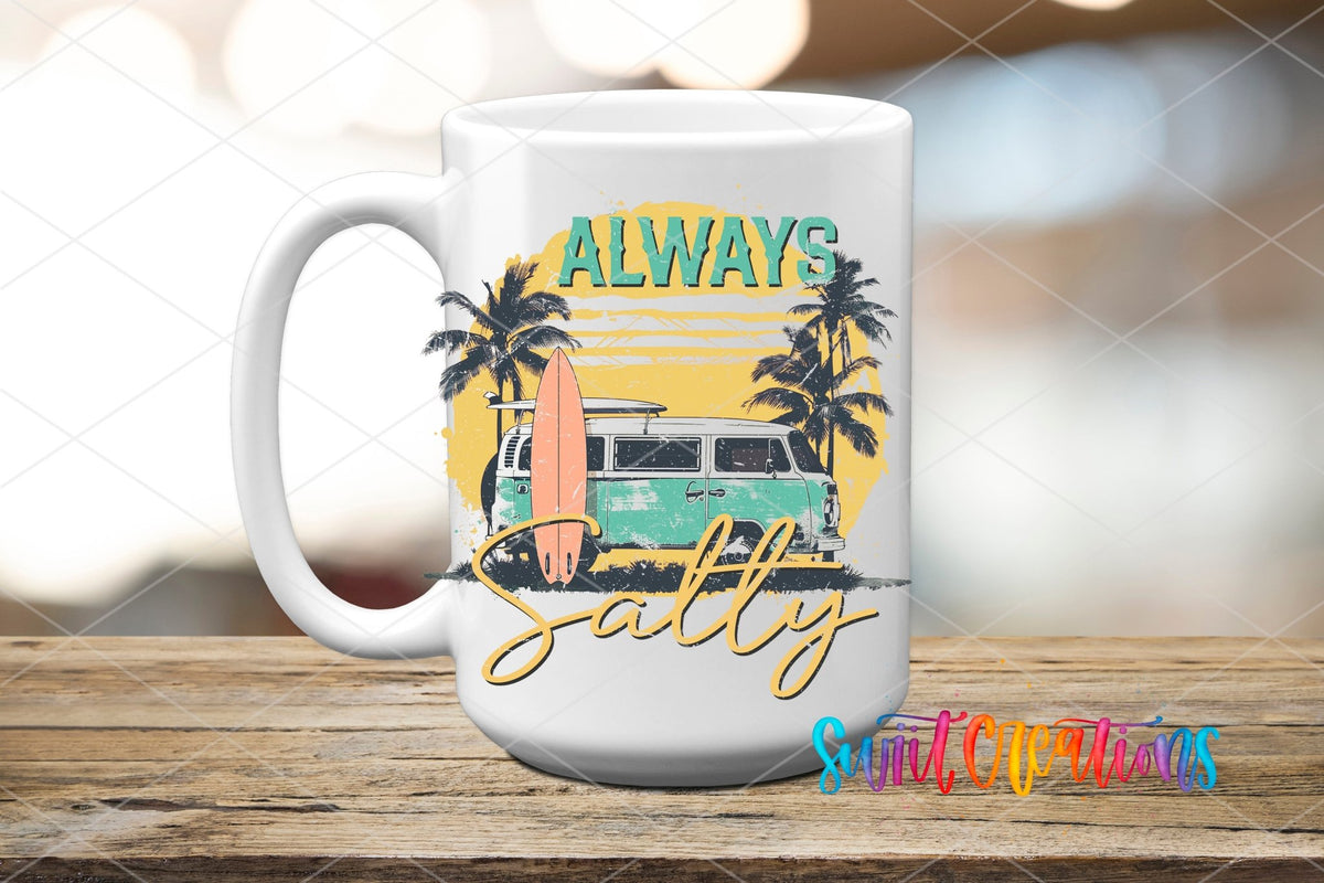Summer Beach Always Salty UV DTF Cup Decal | UV939 - Swiit Creations