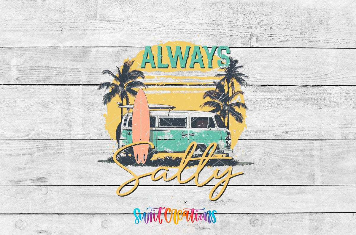 Summer Beach Always Salty UV DTF Cup Decal | UV939 - Swiit Creations