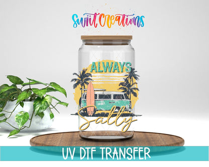 Summer Beach Always Salty UV DTF Cup Decal | UV939 - Swiit Creations